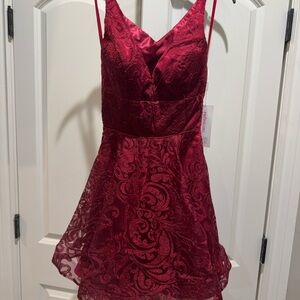 PromGirl Burgundy Floral Dress